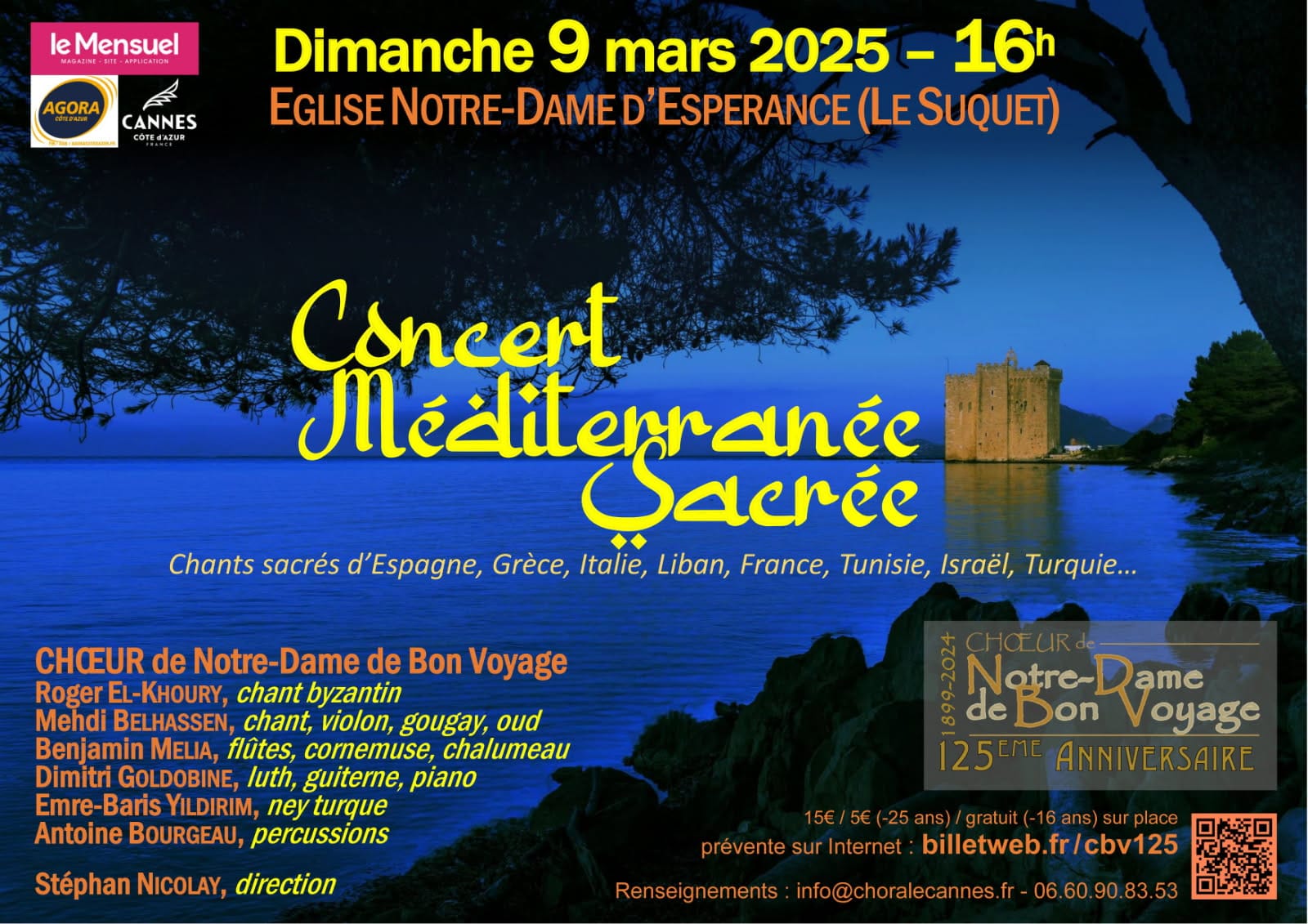 Concert Méditéranée Sacrée 9 mars 2025 Cannes