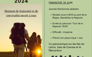 Randonnée avec Pique Nique le 30 juin 2024 sur Mandelieu